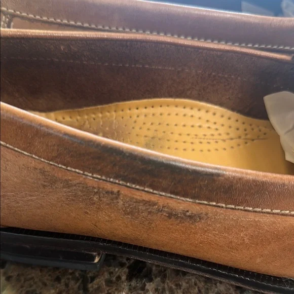 Cole Haan Brown Leather Tassel Slip-Ons - Picture 7 of 12